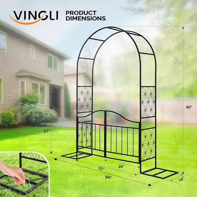 VINGLI Garden Arch Trellis, 7.6ft Garden Arch - Image 7