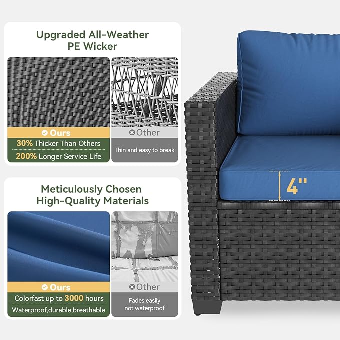 Aoxun 4 Piece Patio Furniture Set - Image 4