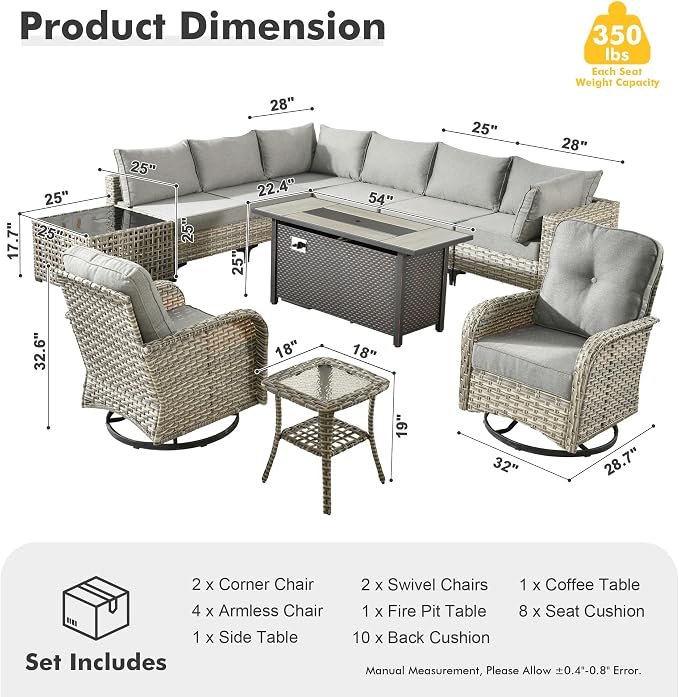 11-Piece Outdoor Sectional Sofa Set - Image 7