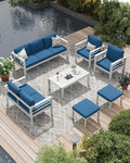 AECOJOY Aluminum Patio Furniture Set, 9 Seats Modern Outdoor Furniture by AECOJOY
