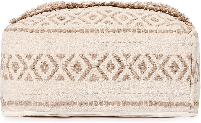 REDEARTH · UNSTUFFED Pouf Ottoman Cover Textured Storage Cube Bean Bag Poof - Image 7