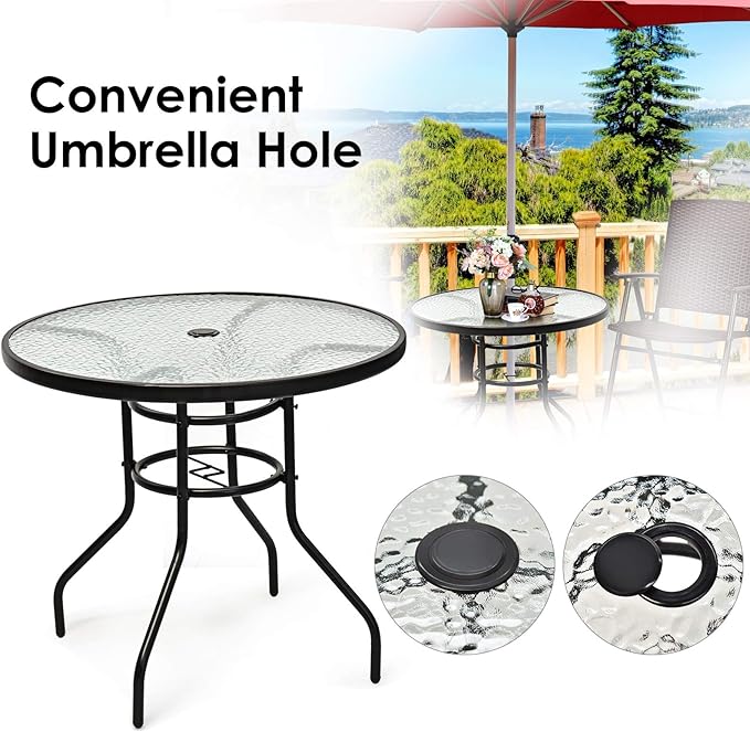 Tangkula 32" Round Outdoor Table - Image 7