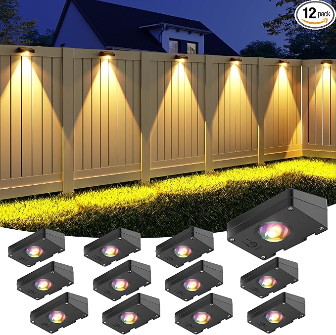 VOLISUN Solar Fence Lights, Fence Lights Solar Powered, IP65 Waterproof LED by VOLISUN