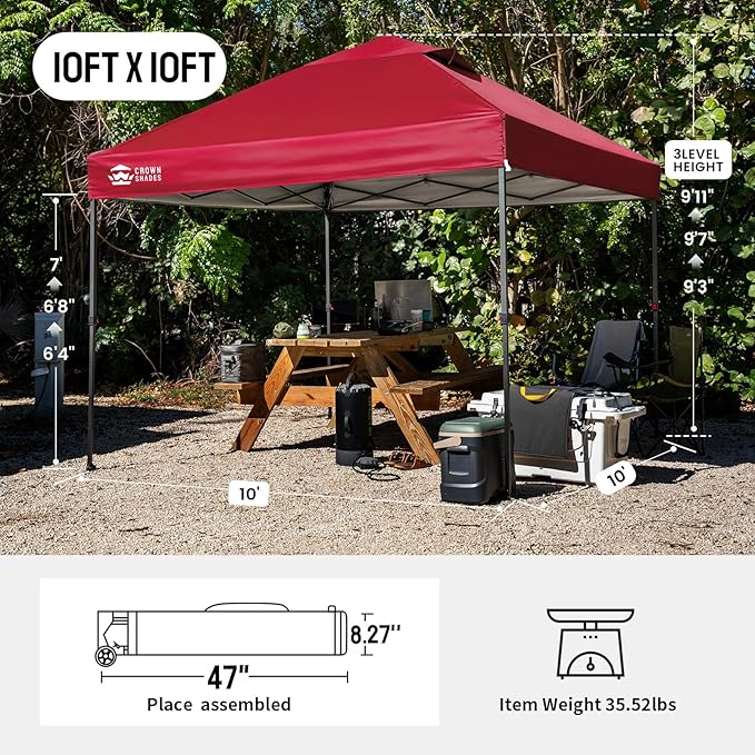CROWN SHADES 10x10 Pop Up Canopy Tent - Image 2