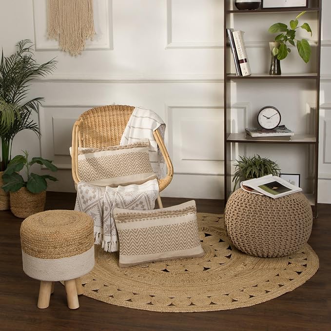 REDEARTH · Round Pouf Ottoman - Image 9