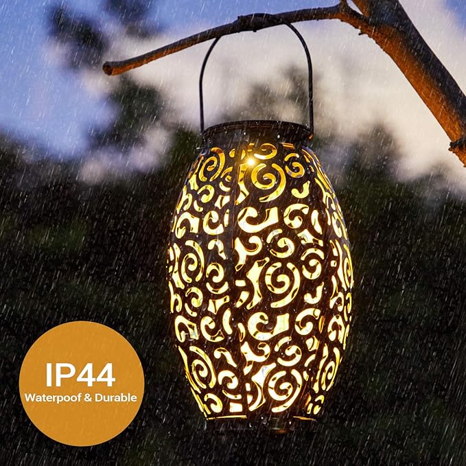 Solar Lanterns Outdoor Waterproof, 2 Pack Solar Garden Lanterns, LED Hanging - Image 4