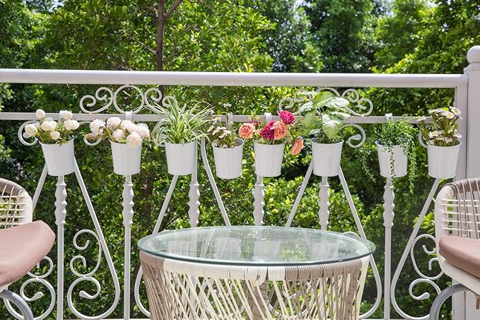 Dahey 10 Pcs Hanging Flower Pots Metal Iron Bucket Planter - Image 5
