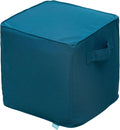 QILLOWAY Indoor/Outdoor Inflatable Stool, Ottoman Pouf Cube 16", All Weather by QILLOWAY