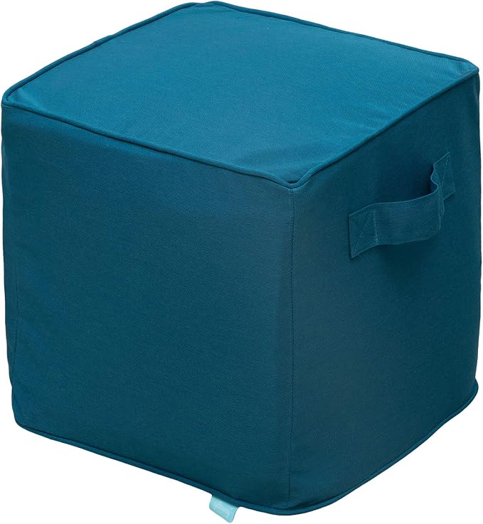 QILLOWAY Indoor/Outdoor Inflatable Stool, Ottoman Pouf Cube 16", All Weather by QILLOWAY