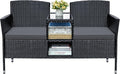 Greesum Patio Loveseat Outdoor Wicker Furniture Conversation Set by BuynowfromGreesum