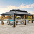YITAHOME 12x18ft Gazebo Hardtop Canopy Outdoor Heavy Duty Double Roof by YITAHOME