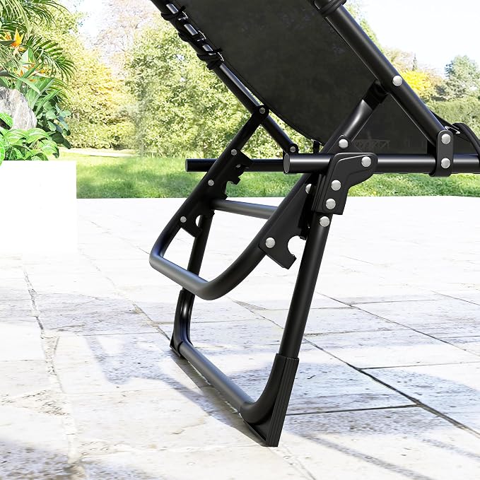 Outsunny Folding Chaise Lounge Chair Set of 2, Patio Sun Tanning Chair - Image 9