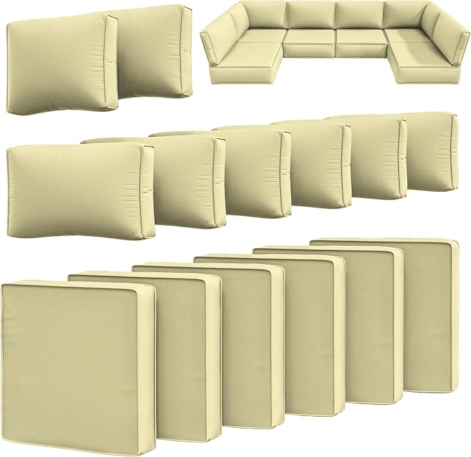 14 Pcs Outdoor Cushion Slipcovers Outdoor Patio Cushion Covers Replacement by Snubbull