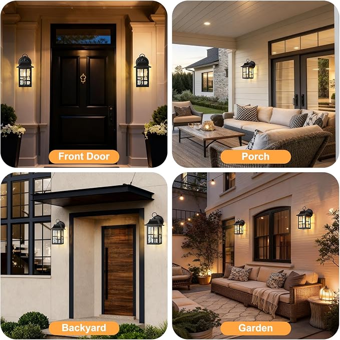 OKELI 2-Pack Dusk to Dawn Exterior Lighting Fixture, Farmhouse Outdoor Wall - Image 7