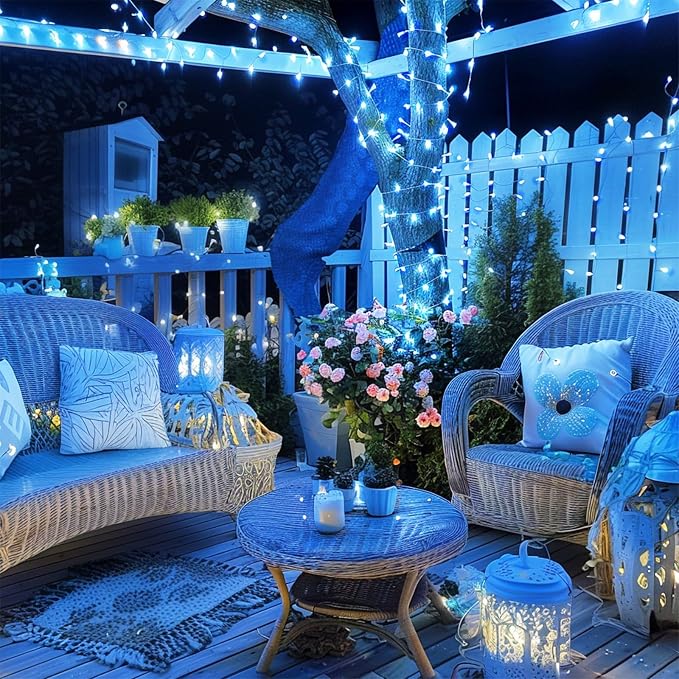JMEXSUSS Blue Christmas String Lights Indoor Outdoor, 66ft 200 LED Blue String - Image 4