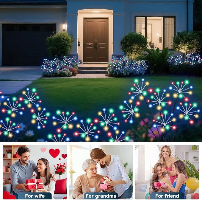 Solar Garden Lights 2 Pack Waterproof Swaying Starburst Light Solar Outdoor - Image 8