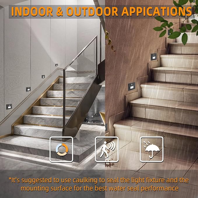8 Pack Motion Sensor Stair Lights Indoor Outdoor, Dimmable Motion Activated - Image 5