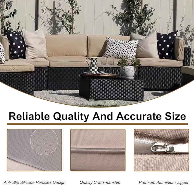 14 Piece Outdoor Patio Cushion Cover Replacement, Waterproof Patio Cushion - Image 3