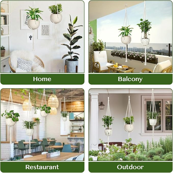6 Pack Macrame Plant Hanger Indoor Hanging Planters - Image 4