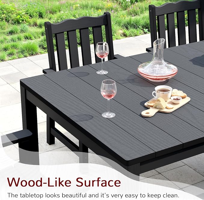 Stoog 7 Pieces Patio Dining Sets, All-Weather HIPS Material & Aluminum Frame - Image 4