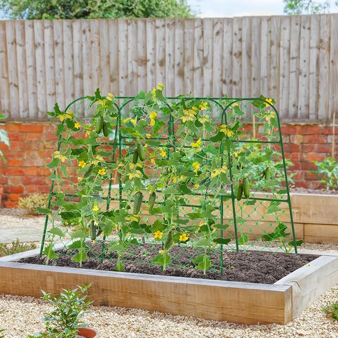 Cucumber Trellis for Raised Bed, U-Shape Garden Trellis for Climbing Plants - Image 2