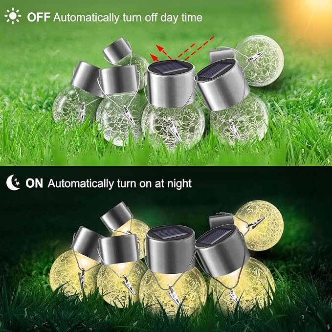 Solar Outdoor Lights Decorative 12 Pack, Hanging Solar Garden Lights Waterproof - Image 4