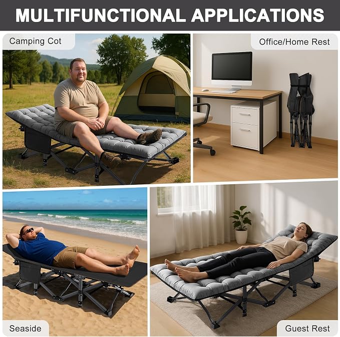 ABORON 2PK XXL Camping Cot for Adults 900LBS - Image 5