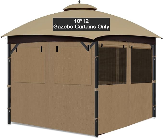 Gazebo Privacy Curtain 10'x12', Replacement Curtains by Bstge