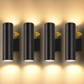 LUTEC Dusk to Dawn Outdoor Wall Lights, 16W Integrated LED Cylinder Up-Down by LUTEC