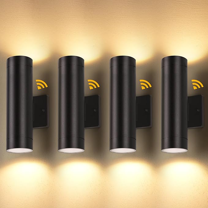 LUTEC Dusk to Dawn Outdoor Wall Lights, 16W Integrated LED Cylinder Up-Down by LUTEC