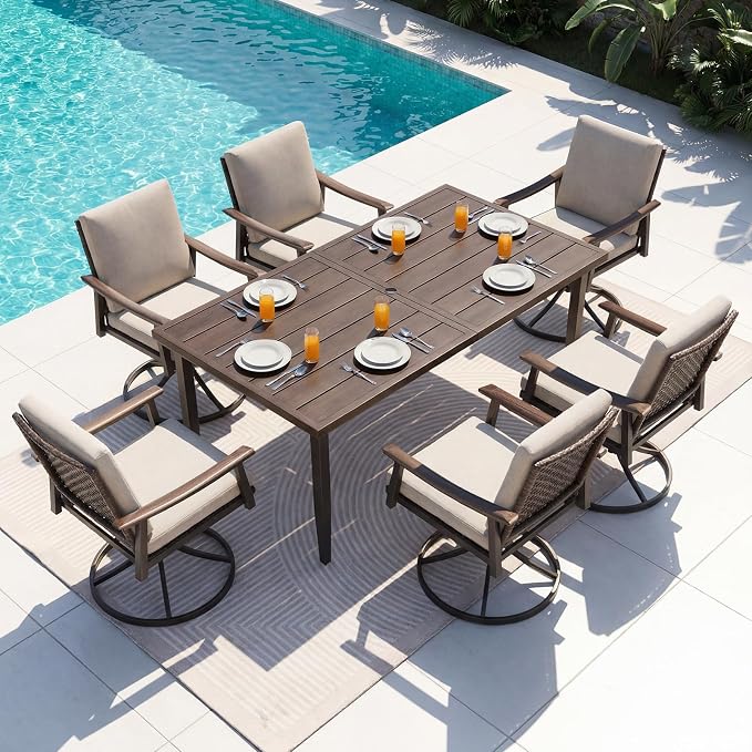 NATURAL EXPRESSIONS 7 Piece Patio Dining Set - Image 8