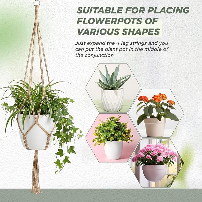 EBOOT 2 Pack 41 Inch Large Macrame Plant Hanger Rope to Hang Flower Pot Plant - Image 5
