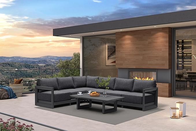 PURPLE LEAF Patio Furniture Set L-Shaped Outdoor Couch by Unknown
