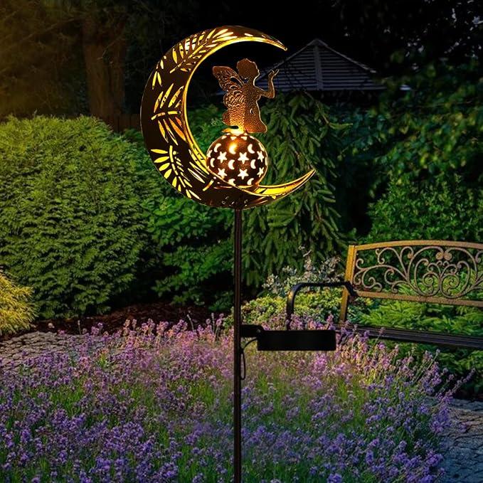 ZKLiLi Christmas Garden Solar Lights Pathway Stake Lights Moon Fairy by ZKLiLi