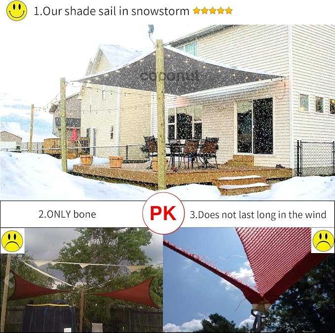 FLY HAWK Rectangle Patio Sun Shade Sail Canopy - Image 6