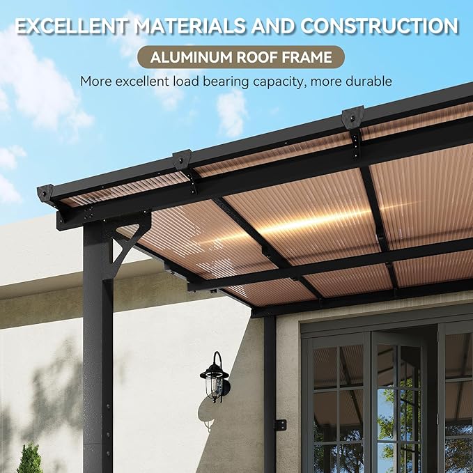 Aoxun 8’x10’ Gazebo, Wall Mounted Gazebos Pergola on Clearance, Outdoor Patio - Image 4