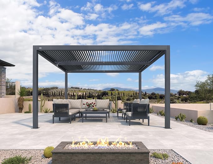 PURPLE LEAF 94AS 10'x12' Small Pergola Compact Aluminum Gazebo - Image 2