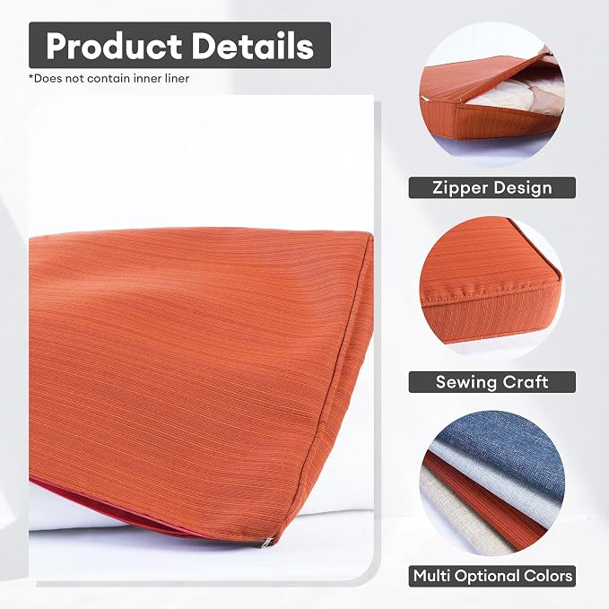 ovios Patio Cushion Covers, Waterproof Cushion Cover - Image 5