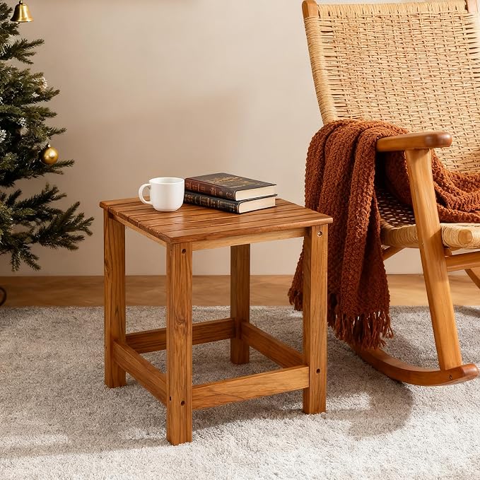 Utoplike Teak Outdoor Side Table - Image 7