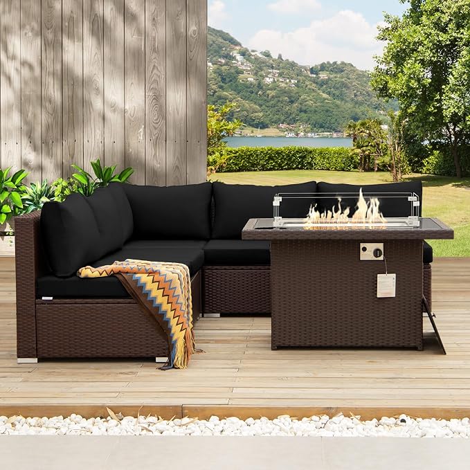 NICESOUL 6 Piece L Shaped Outdoor Sofa - Image 2