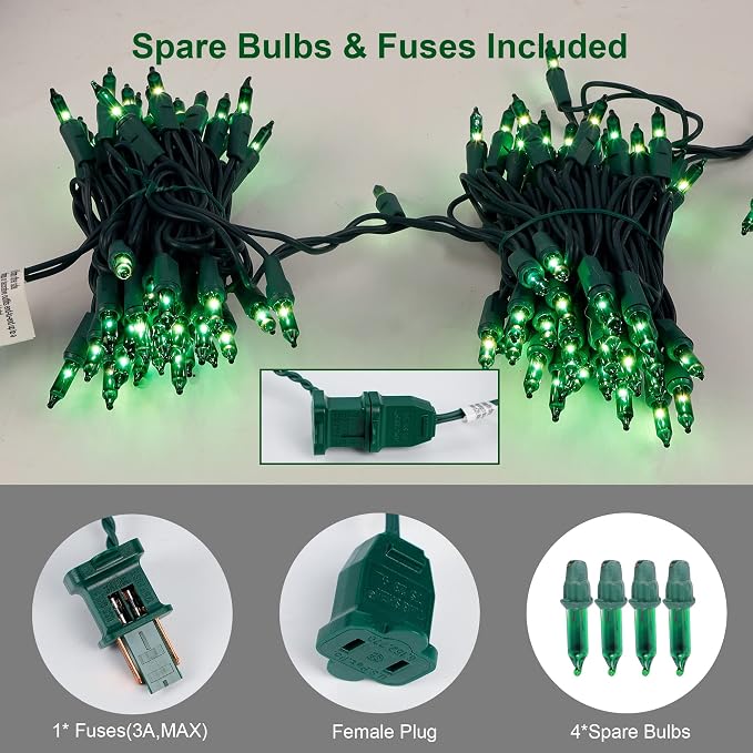 Christmas String Lights, 120V UL Certified Connectable St Patricks Day Tree - Image 5