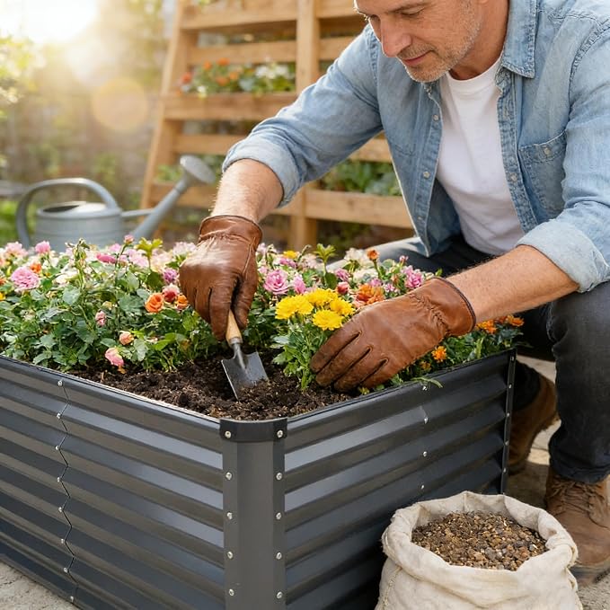 GARDMAX 8x4x2FT Galvanized Raised Garden Bed Kit, Metal Planter Boxes Outdoor - Image 8