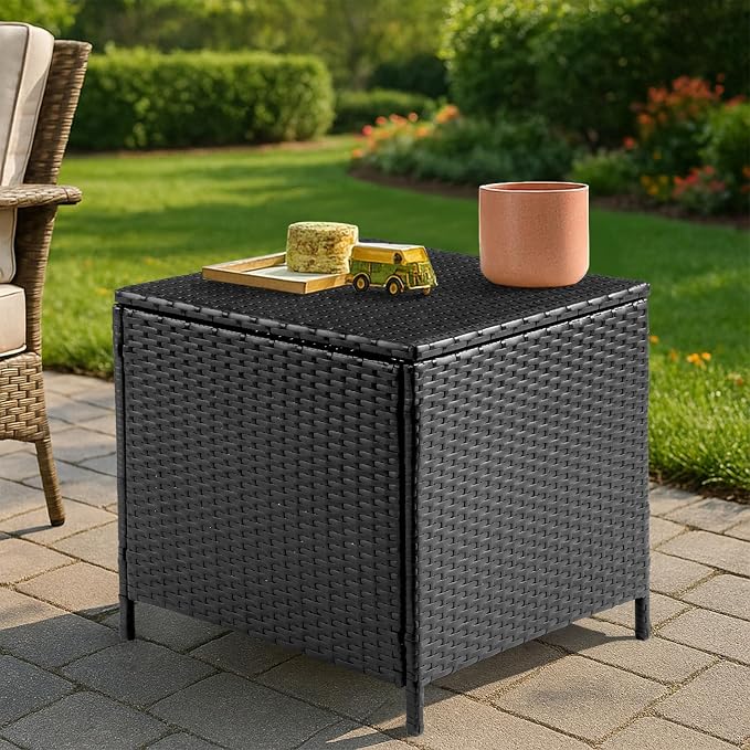 Outvita Outdoor Side Table, Rattan Coffee Table - Image 2