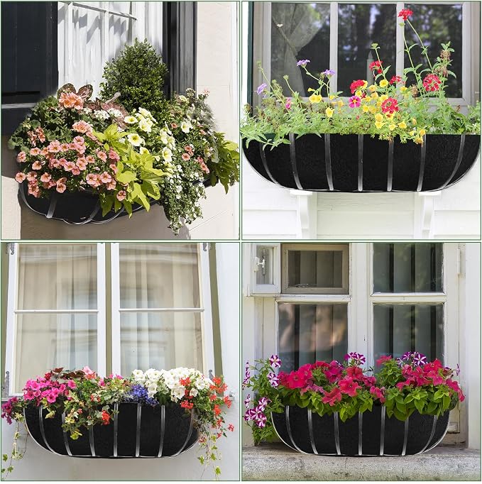 3PCS 30 Inch Planter Basket Liners Fabric Window Box Liners Felt Trough Planter - Image 6