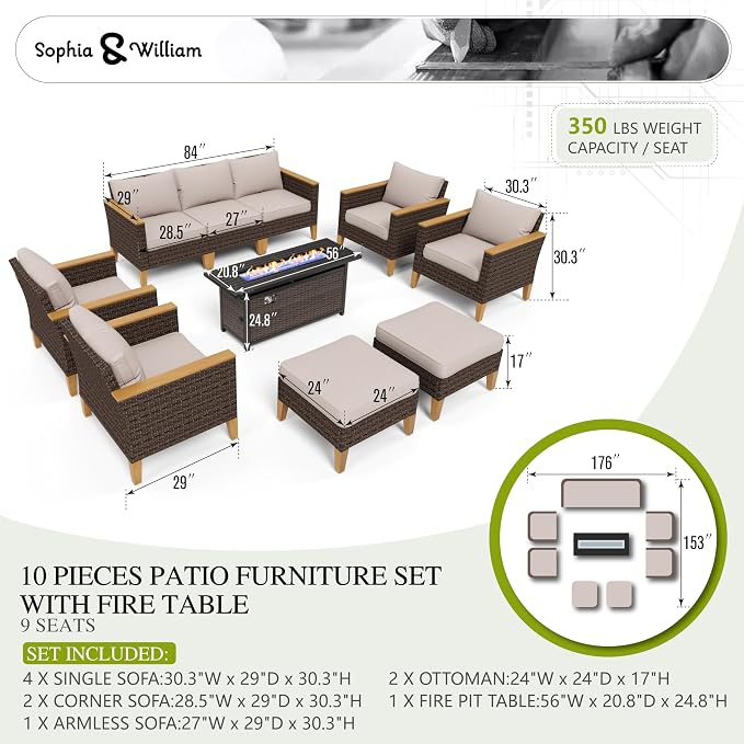 Sophia & William Patio Furniture Set - Image 8