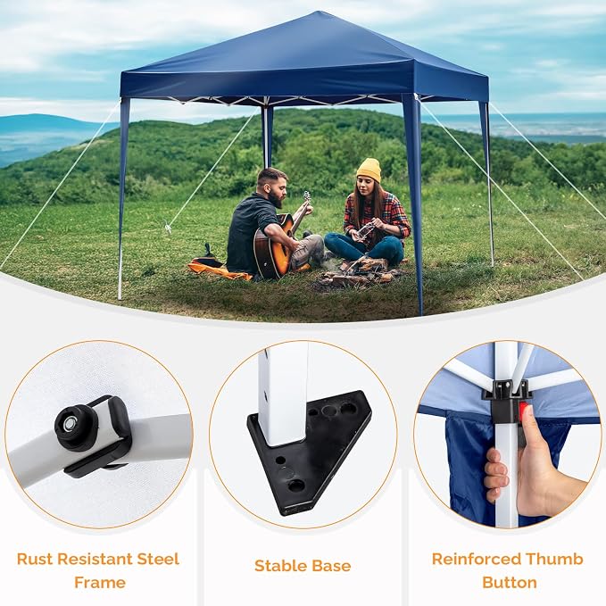 VINGLI 10x10 Pop Up Canopy Tent, Outdoor Portable Foldable Canopy - Image 5