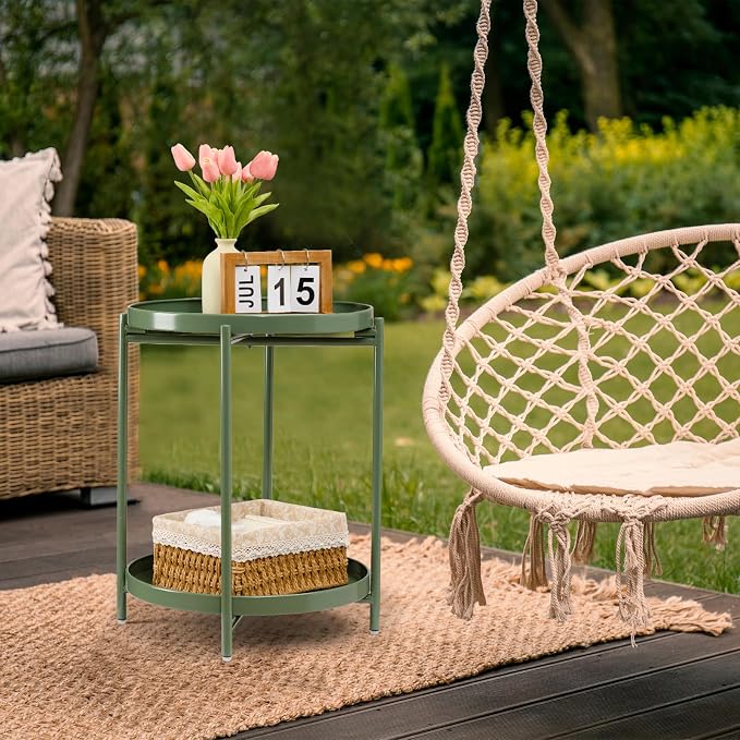danpinera 2 Tier Metal Side Table - Image 7
