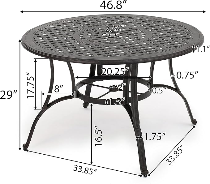 Christopher Knight Home Alfresco Outdoor Cast Aluminum Circular Dining Table - Image 5
