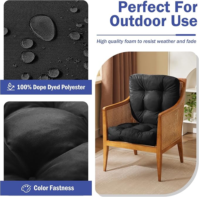 Outdoor Chair Cushions Set of 4, Patio Chair Cushions - Image 3