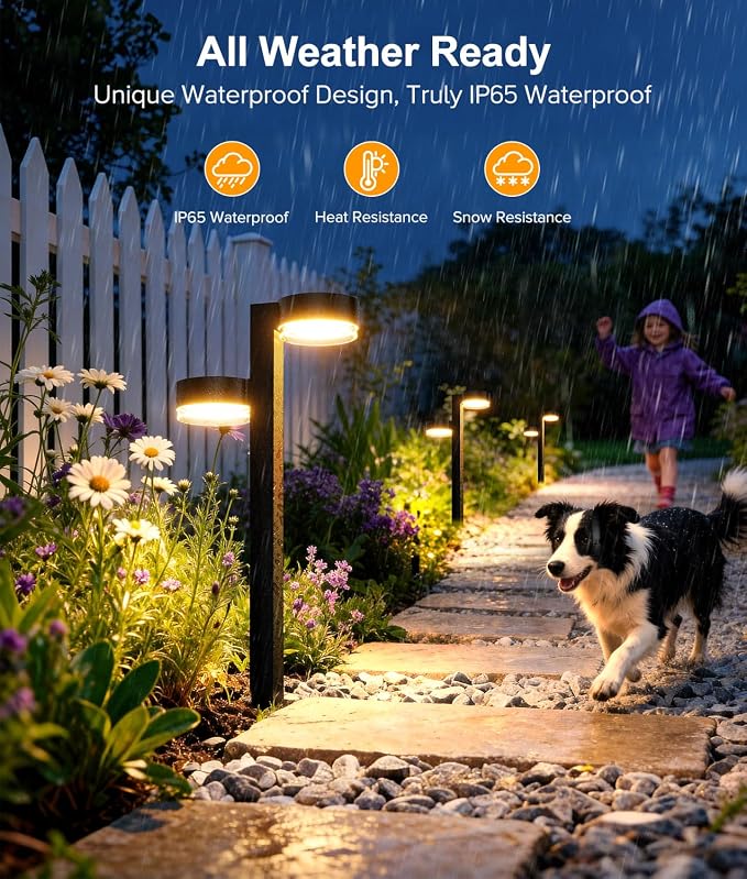 Solar Pathway Lights Outdoor Waterproof, 2 Pack - Image 4